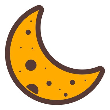 Bir dilim turuncu çizgi film karakter vektör illüstrasyon tasarımı