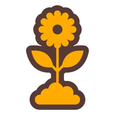 Çiçek. Web simgesi basit illüstrasyon