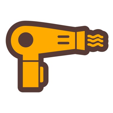 Saç kurutma makinesi. Web simgesi basit illüstrasyon