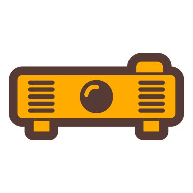 Video kamera simgesi. Beyaz arkaplanda izole edilmiş web tasarımı için radyo projektör vektör simgelerinin basit çizimi