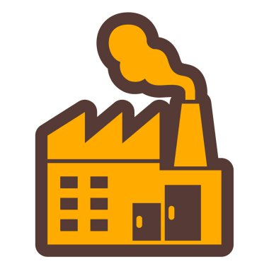 Fabrika binası ikon vektör illüstrasyonu