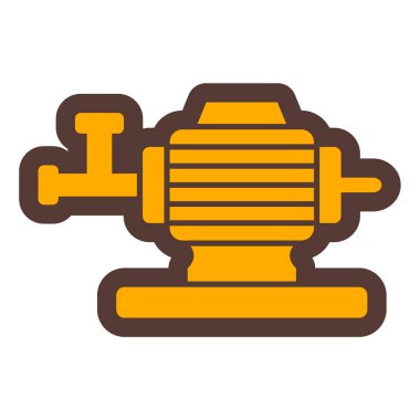 Boru simgesi. Web için su değirmeni vektör simgelerinin özet çizimi