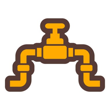 Musluk ikonu. İnternet için boru hattı vektör simgelerinin özet çizimi