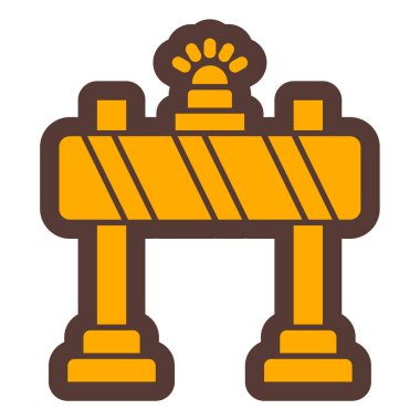 Yapı ve yapı simgesinin vektör illüstrasyonu