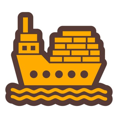 Gemi. Web simgesi basit illüstrasyon