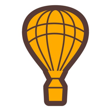 Sıcak hava balonu ikonu. Güneş vektörünün izole edilmiş arkaplan çizimi