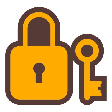 Asma kilit. Web simgesi vektör illüstrasyonu