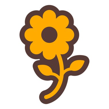 Çiçek. Web simgesi basit illüstrasyon