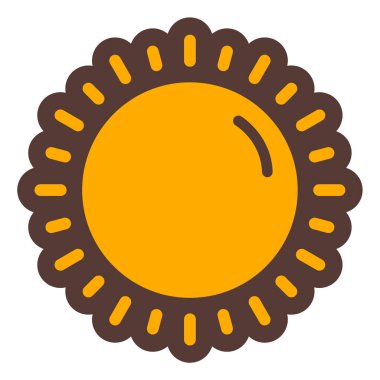 Güneş ikonu. Web için ayçiçeği vektör simgelerinin basit çizimi