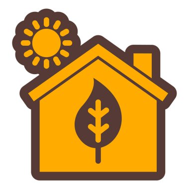 Yaprak ikonu vektör illüstrasyon tasarımlı ev