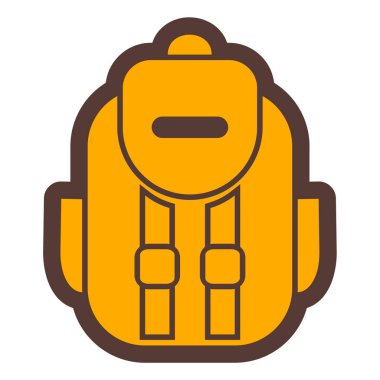 Sırt çantası simgesi. seyahat çantası. Yürüyüş ekipmanları. vektör illüstrasyonu