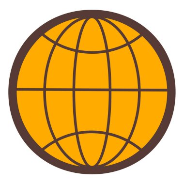 Küre simgesi. Düz tasarım stili