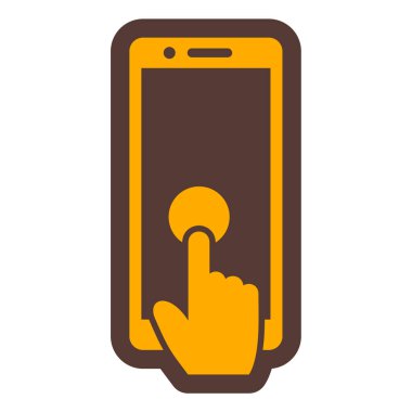 El ikonlu akıllı telefon. vektör illüstrasyonu