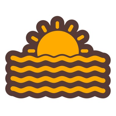 güneş vektörü düz simgesi