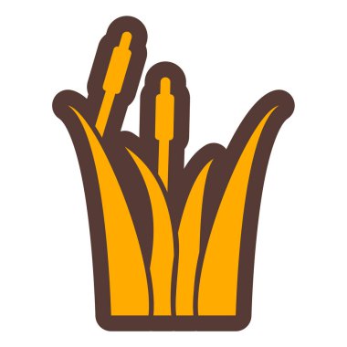 Bir bitki ikonunu tutan el. vektör illüstrasyonu