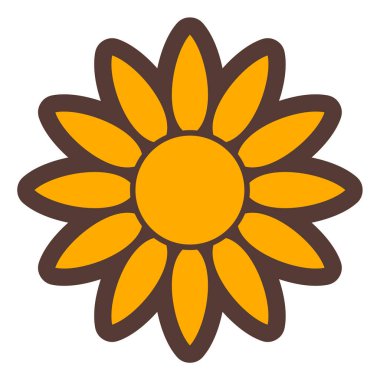 ayçiçeği ikonu. Web için çiçek vektör simgelerinin basit çizimi