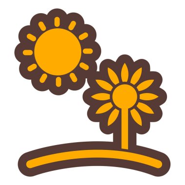 Ayçiçeği. Web simgesi basit illüstrasyon