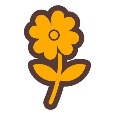 Çiçek. Web simgesi basit illüstrasyon