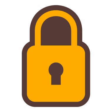 Asma kilit simgesi. düz dizayn biçimi 10