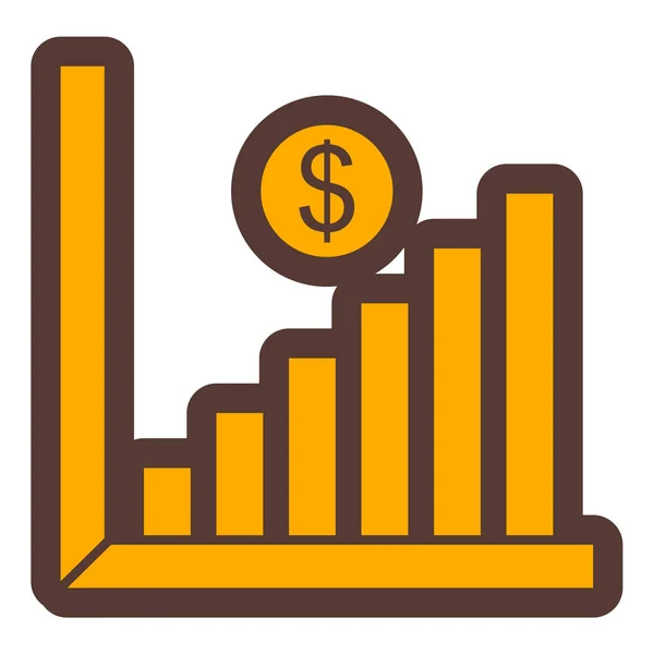 Gráfico Crecimiento Financiero Vector Ilustración — Vector de stock