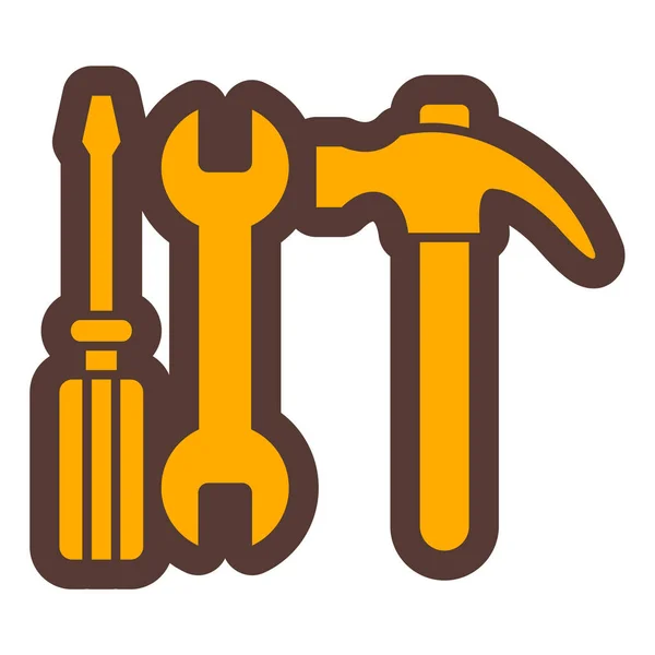 Wrench Screwdriver Icon Vector Illustration — Stock Vector