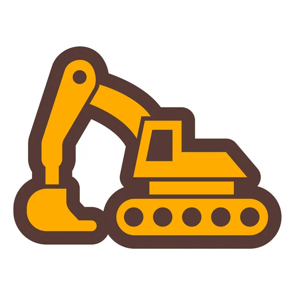 Escavatore Icona Web Semplice Illustrazione — Vettoriale Stock