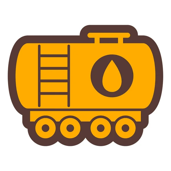 Olietanker Pictogram Schets Illustratie Van Gas Tank Vector Pictogrammen Voor — Stockvector