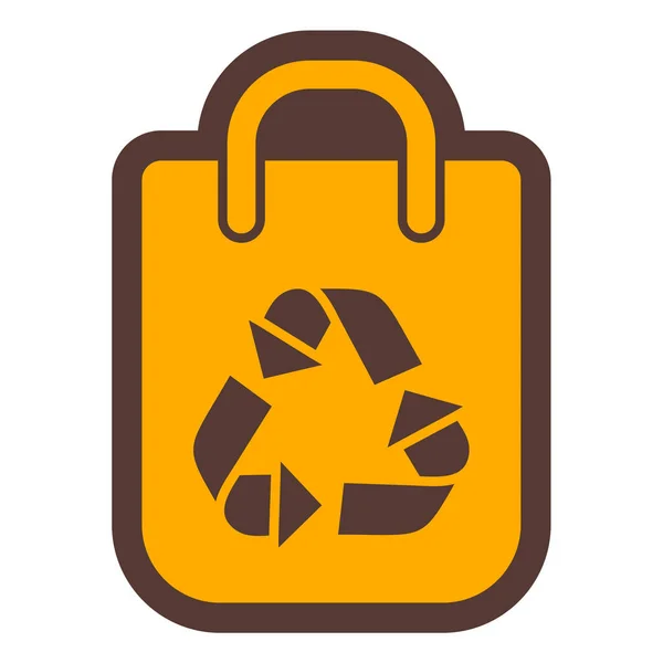 Τσάντα Εικονίδιο Σημάδι Ανακύκλωσης Εικονογράφηση Διανύσματος — Διανυσματικό Αρχείο