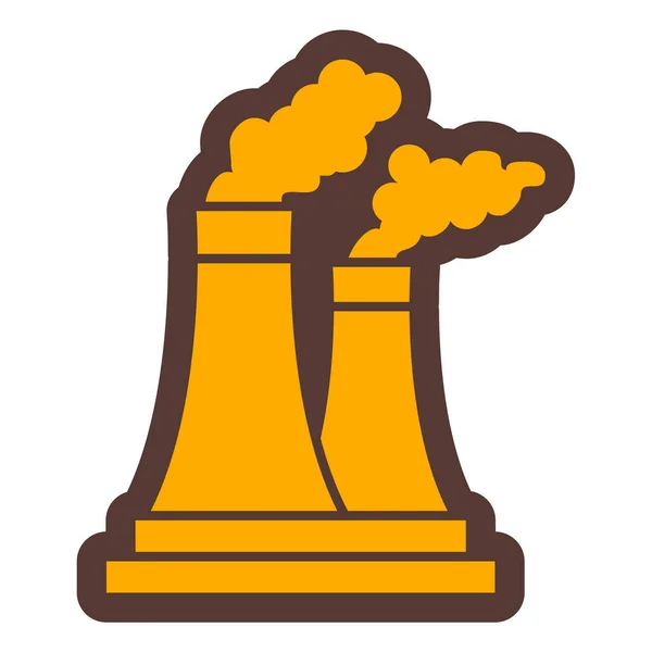 Значок Атомної Електростанції Плоска Ілюстрація Заводської Будівлі Векторні Іконки Інтернету — стоковий вектор