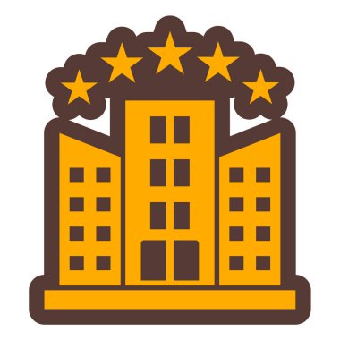 Otelde. Web simgesi basit illüstrasyon