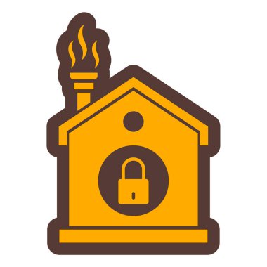 ev güvenlik sistemi simgesi vektör illüstrasyon tasarımı