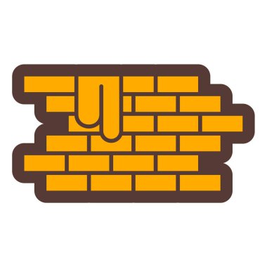 Tuğla duvar simgesi. vektör illüstrasyonu