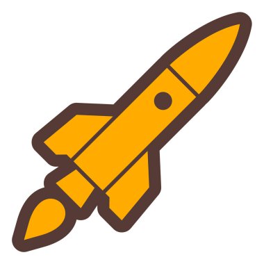 Roket. Web simgesi basit illüstrasyon