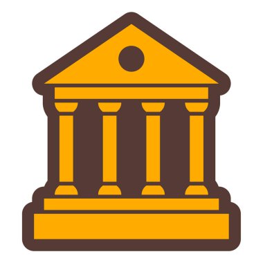Banka binası simgesi vektör illüstrasyonu