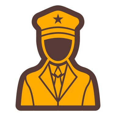 Polis memuru ikon vektör illüstrasyonu