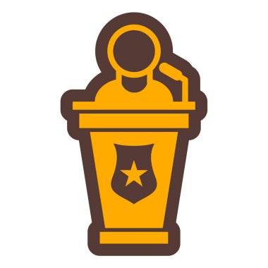 Bir podyum simgesinin vektör illüstrasyonu