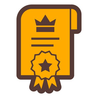 Sertifika. Web simgesi basit illüstrasyon