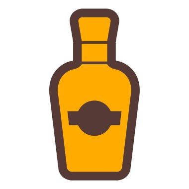 Bira şişesi ikonu. Beyaz arkaplanda izole edilmiş web tasarımı için tekila alkollü içecek vektör simgelerinin basit bir çizimi