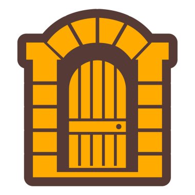 Kapı. Web simgesi basit illüstrasyon