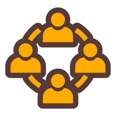 Takım çalışması. Web simgesi basit illüstrasyon