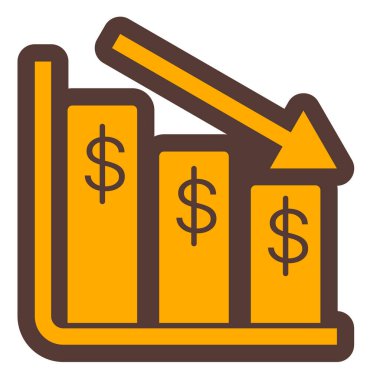 Dolar grafiği. Web simgesi basit illüstrasyon