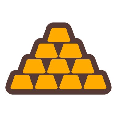 Altın külçeleri ikonu. Web için altın sikke vektör simgelerinin düz çizimi