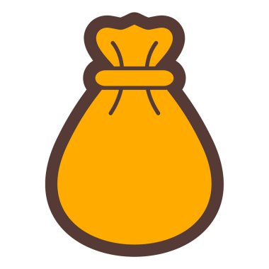 Para ikonuyla dolu çuval. Web için para çantası vektör simgelerinin basit çizimi