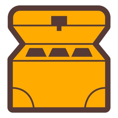 Altın sikke vektör illüstrasyonlu altın kutu