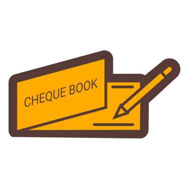 Çek defteri simgesinin vektör illüstrasyonu