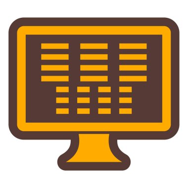 Bilgisayar monitörü. Web simgesi basit illüstrasyon