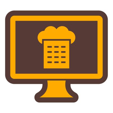 Biralı bilgisayar monitörü. Web simgesi basit illüstrasyon