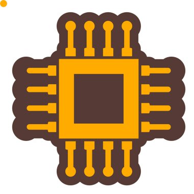 İşlemci. Web simgesi basit illüstrasyon