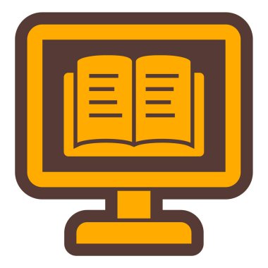 e-öğrenme simge vektör çizim