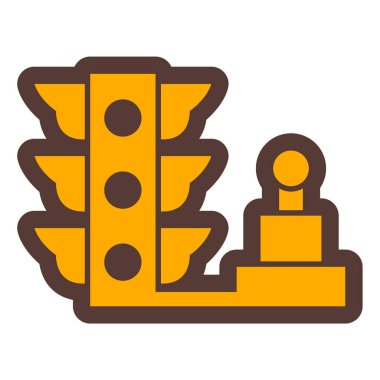 Trafik ışığı simgesi. Web için yol işaretleri vektör simgelerinin düz çizimi